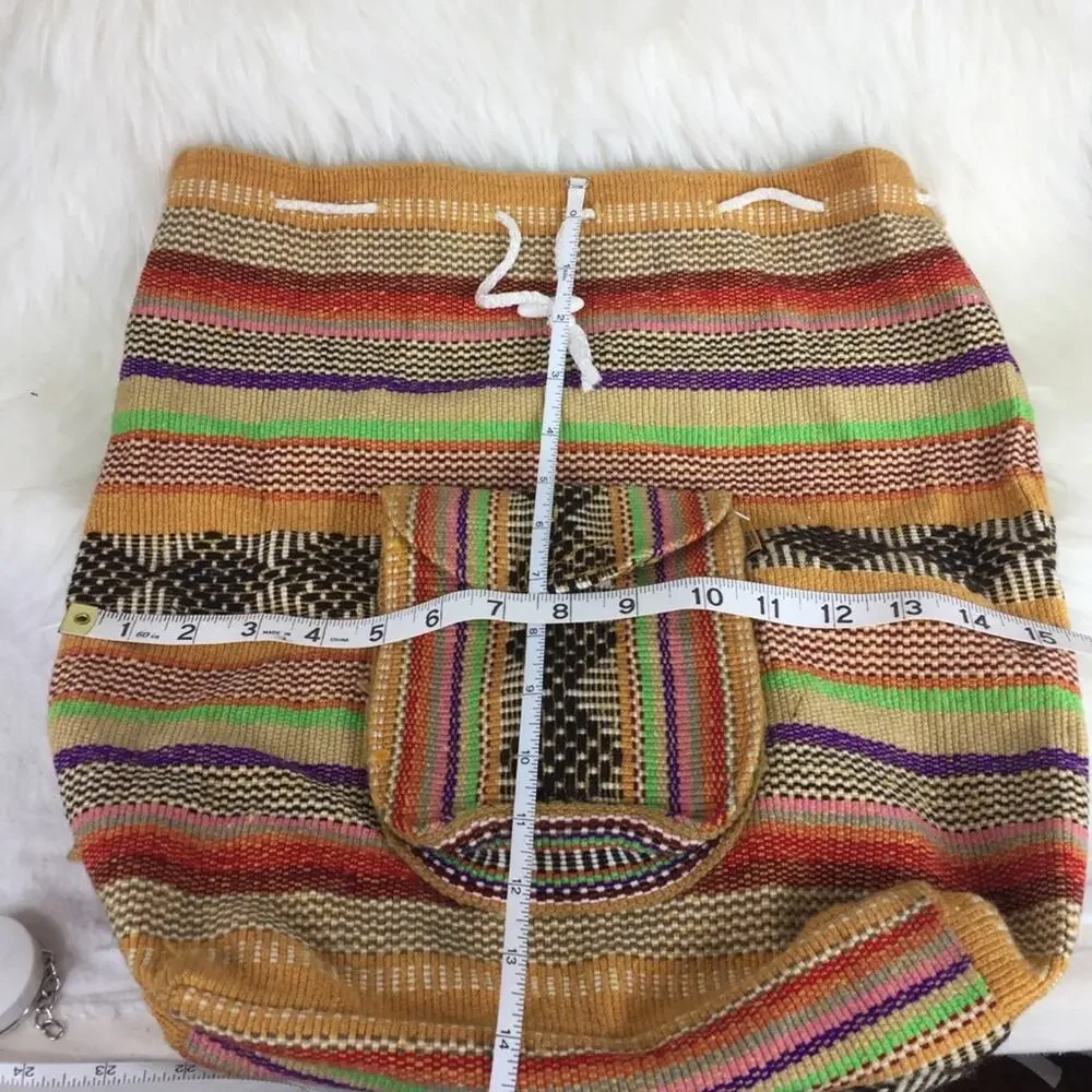 Vintage | Tribal Aztec Woven Bucket Bag Backpack